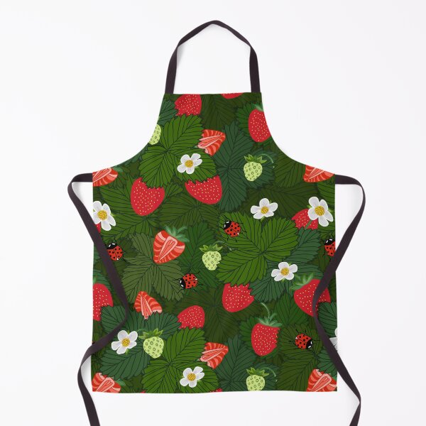 Item preview, strawberry pattern with flowers and ladybugs seamless designed and sold by Kseniavasil.