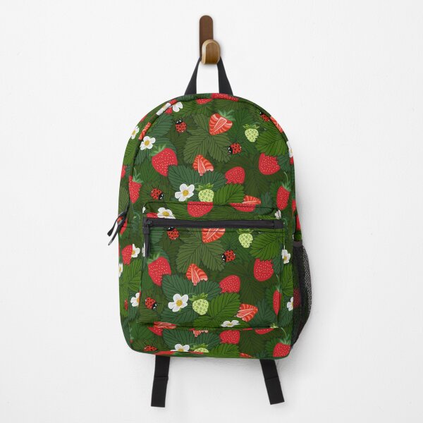 Item preview, strawberry pattern with flowers and ladybugs seamless designed and sold by Kseniavasil.
