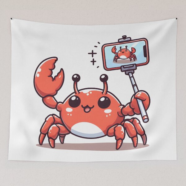 Item preview, Kawaii Crab: A Smartphone And Selfie Stick designed and sold by CanvasCutie.