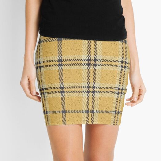 plaid yellow tartan Mini Skirt