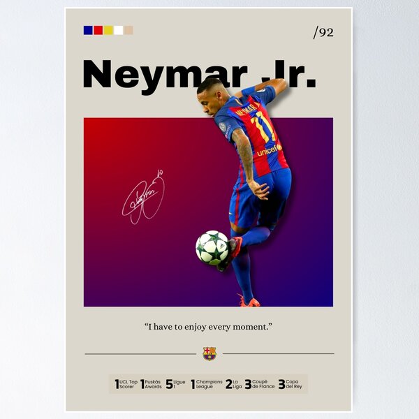 Item preview, Neymar Poster, Poster of Neymar at Barcelona, Poster Barcelona Football Club, Barcelona Football Print, Neymar Art, Sports Poster designed and sold by PrintFanArt.