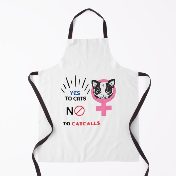 Item preview, Yes to cats, no to catcalls - feminist cartoon designed and sold by PetPeeveDesigns.