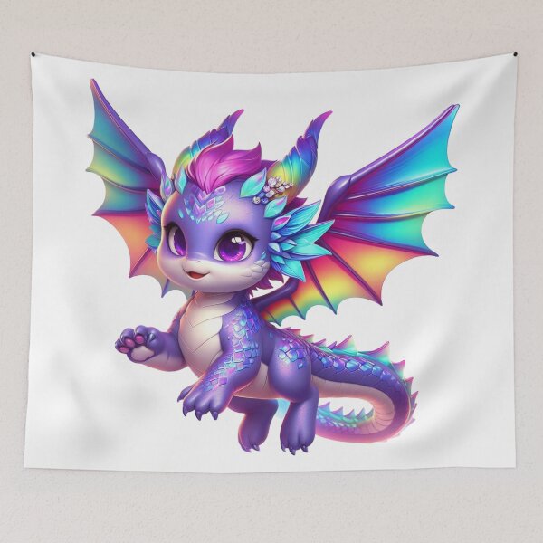 Item preview, Cute Violet Chibi Dragon designed and sold by CHIBI_POPZ.