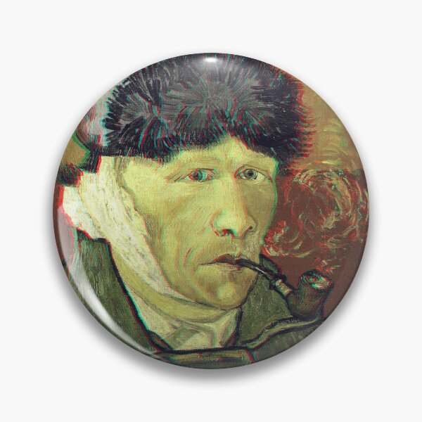 Item preview, Anaglyph 3D Vincent van Gog Self-Portrait Bandaged Ear and Pipe - Color red cyan designed and sold by Uruguay3Dy360.