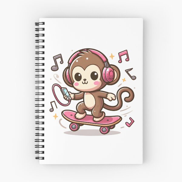 Item preview, Kawaii Monkey With Headphones designed and sold by CanvasCutie.