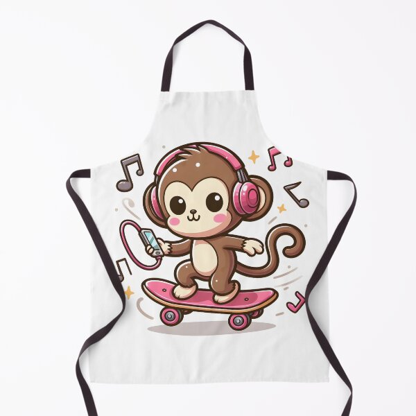 Item preview, Kawaii Monkey With Headphones designed and sold by CanvasCutie.