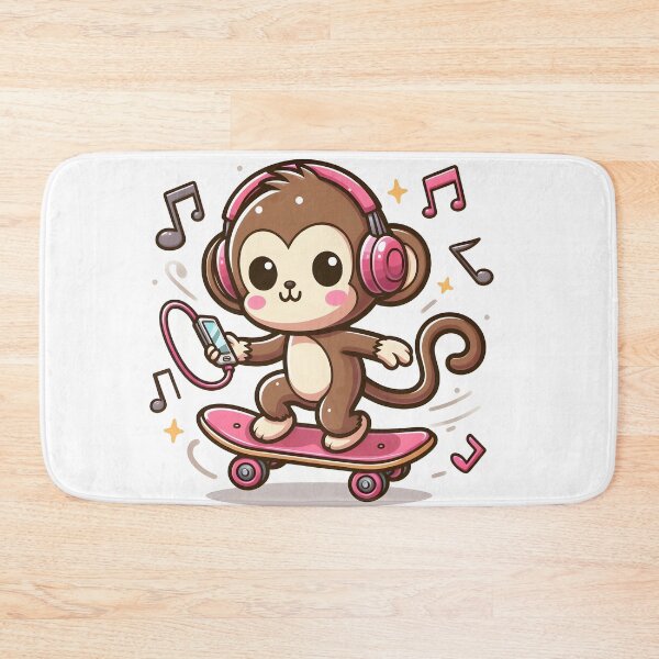 Item preview, Kawaii Monkey With Headphones designed and sold by CanvasCutie.