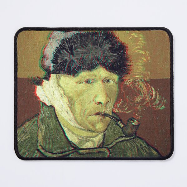 Item preview, Anaglyph 3D Vincent van Gog Self-Portrait Bandaged Ear and Pipe - Color red cyan designed and sold by Uruguay3Dy360.