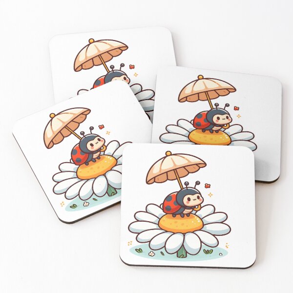 Item preview, Kawaii Ladybug: Holding A Tiny Parasol designed and sold by CanvasCutie.