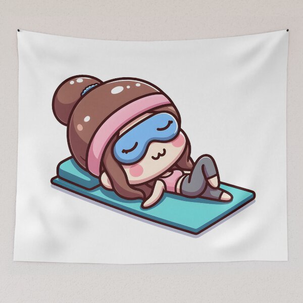Item preview, Kawaii Yoga Instructor With Eye Mask designed and sold by CanvasCutie.