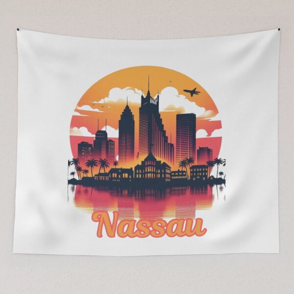 Item preview, Bahamas: Sunset Cityscape of a Tropical Paradise designed and sold by HOMEDESIGNPRINT.