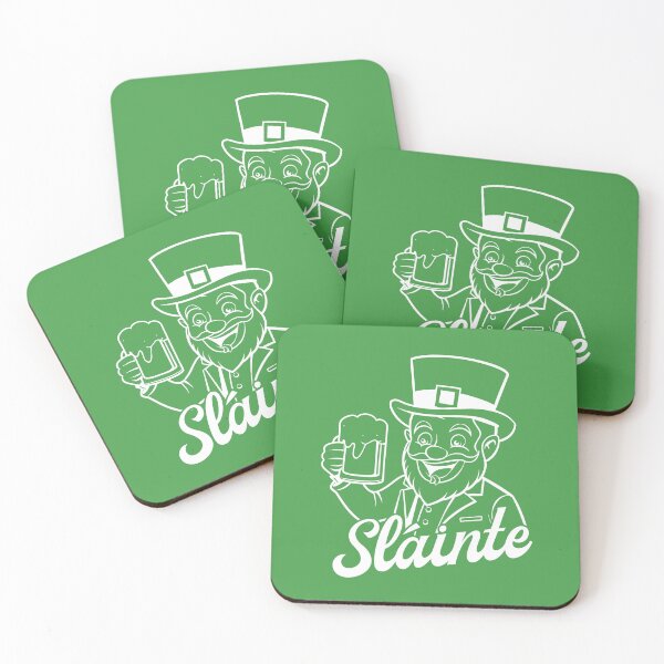 Item preview, Sláinte - leprechaun - white outline designed and sold by KnockingLouder.