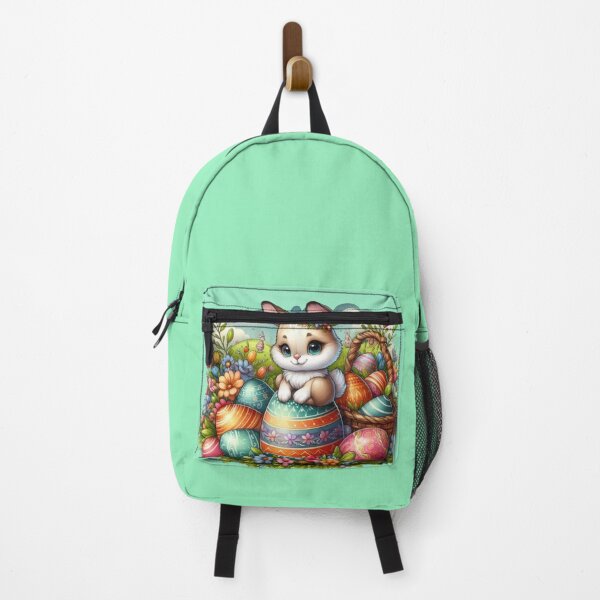 Item preview, Happy Easter, sweet bunny on colorful Easter eggs in flower baskets designed and sold by JaroDesign2023.