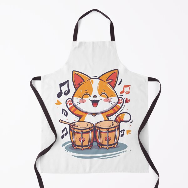 Item preview, Cute Cat Playing Bongo Drums designed and sold by GoverArt.