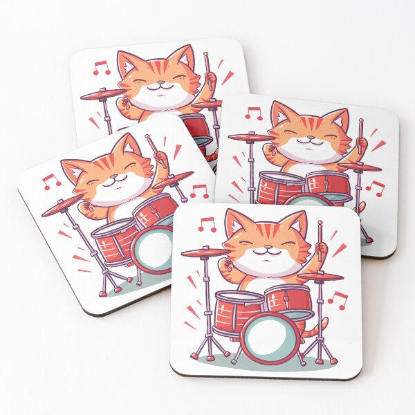 Item preview, Cute Cat Playing Drums designed and sold by GoverArt.