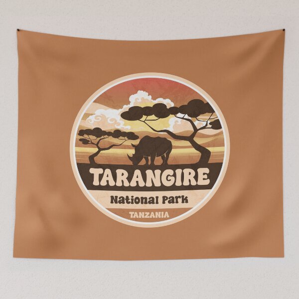 Item preview, Tarangire National Park Tanzania Vintage Safari Graphic designed and sold by CynthiaGraphics.