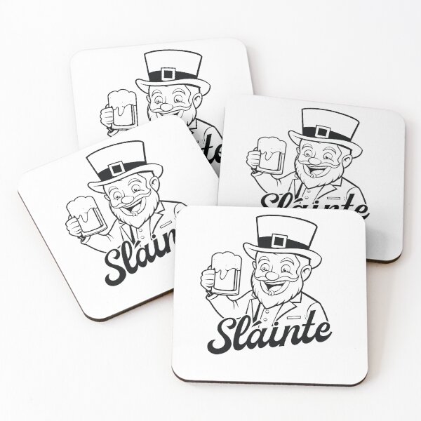 Item preview, Sláinte - Leprechaun - black outline designed and sold by KnockingLouder.