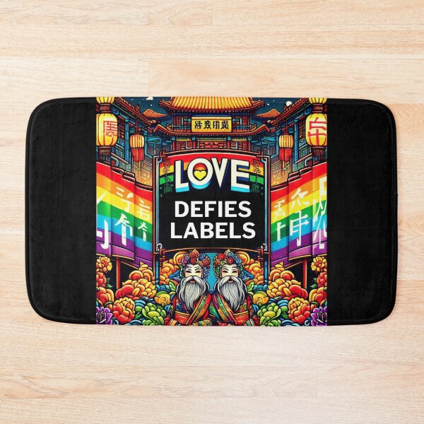 Item preview, LGBTQ Pride Asia Love defies labels. LGBTQ Gay Pride Graphic Design designed and sold by ItsAKinkThing.