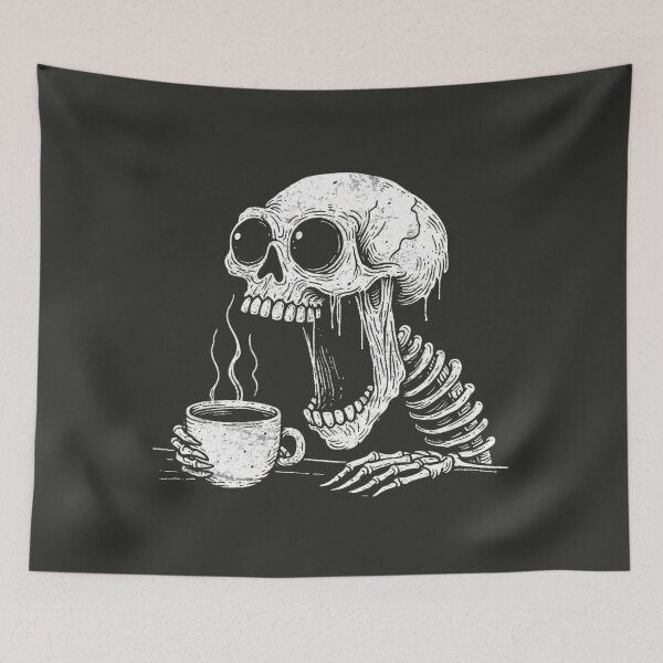 Item preview, Coffee Addict Skeleton designed and sold by CreepyCornerArt.