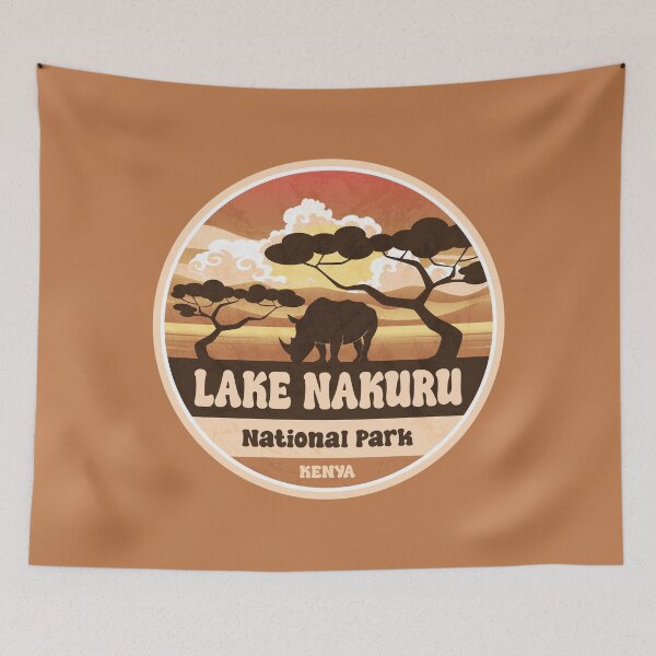 Item preview, Lake Nakuru National Park Kenya Vintage Safari Graphic designed and sold by CynthiaGraphics.