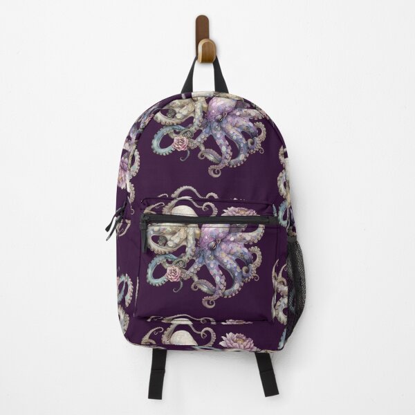 Item preview, Two octopuses in lilies. Lilac color Kawaii Octopus. designed and sold by Anastasiia Yurevych.