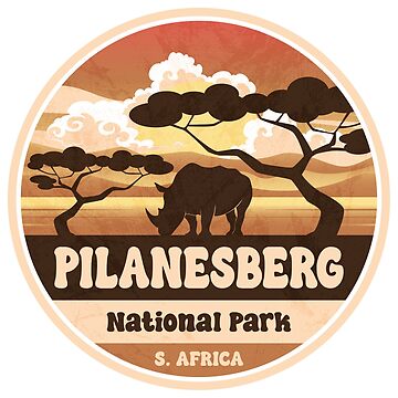 Artwork thumbnail, Pilanesberg National Park South Africa Vintage Safari Graphic by CynthiaGraphics
