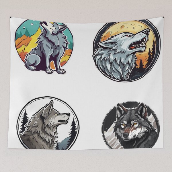 Item preview, wolf sticker pack  designed and sold by Catfighter.