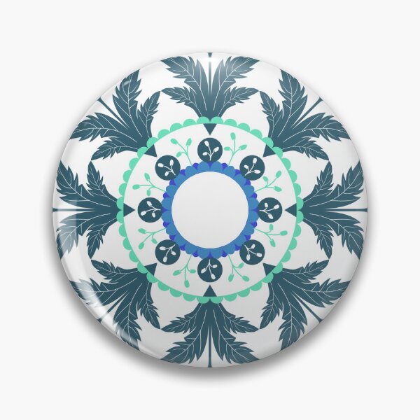 Artikelvorschau, Blaue und grüne Mandala-Blumen entworfen und verkauft von adlkh.