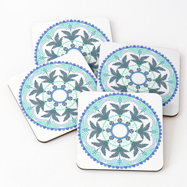 Item preview, Blue and Green Mandala Flowers designed and sold by adlkh.