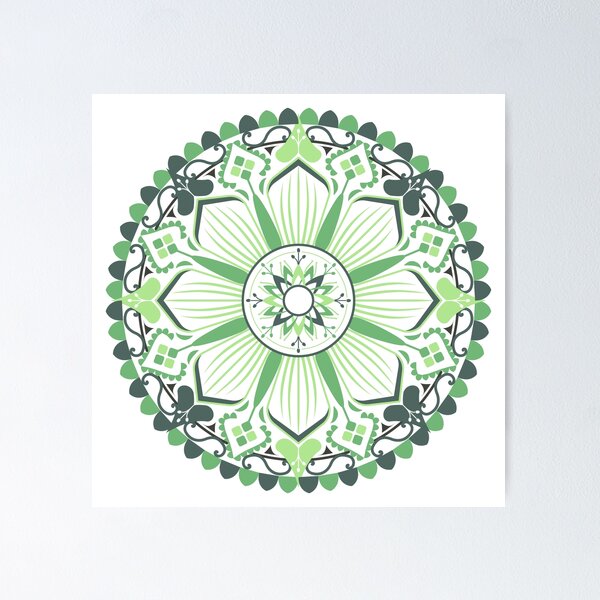 Item preview, Green Mandala Flowers designed and sold by adlkh.