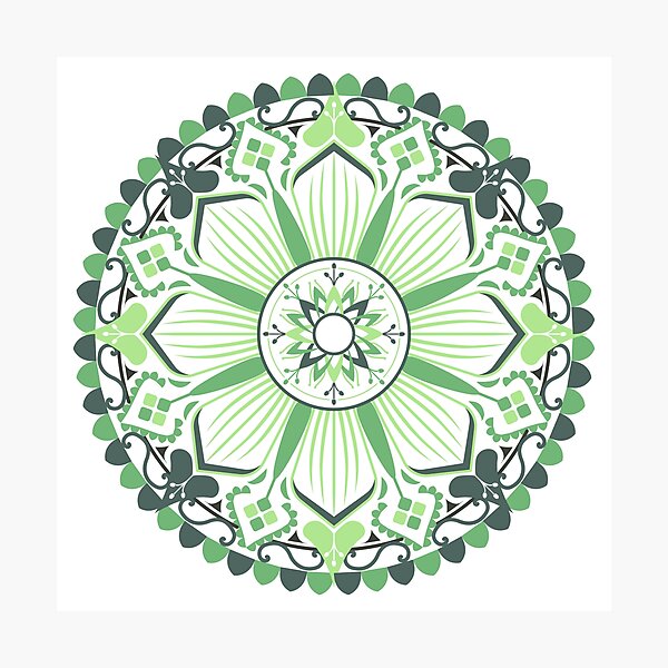 Aperçu de l'œuvre Fleurs De Mandala Vert créée et vendue par adlkh.