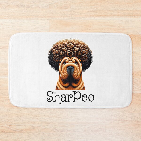 Item preview, SharPoo dog, silly mashup of a wrinkly faced Sharpei with a continental cut show Poodle designed and sold by LuxindaSwirl.