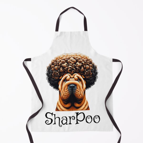 Item preview, SharPoo dog, silly mashup of a wrinkly faced Sharpei with a continental cut show Poodle designed and sold by LuxindaSwirl.