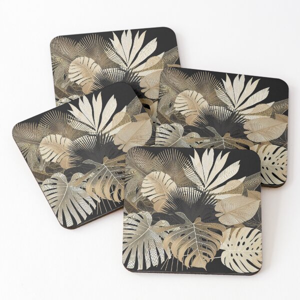 Item preview, Black and Gold Tropical Palm Leaves designed and sold by zzz888.