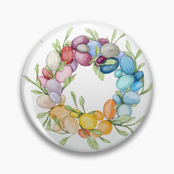 Item preview, Wreath of colored eggs and leaves, Easter print designed and sold by Nastasiakhmnk.