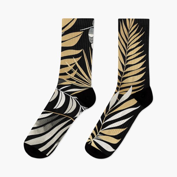 Item preview, Black and Gold Tropical Coconut Palm Leaves designed and sold by zzz888.