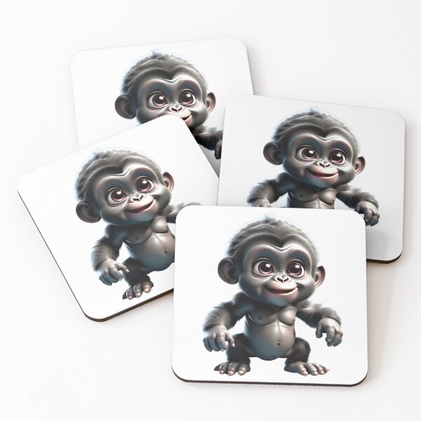 Item preview, Cute baby cartoon gorilla designed and sold by Inspyralia.