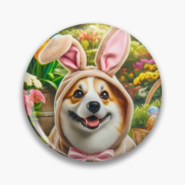 Item preview, Easter Corgi Dog in Bunny Outfit cute Greeting Card designed and sold by CritterManiaUK.