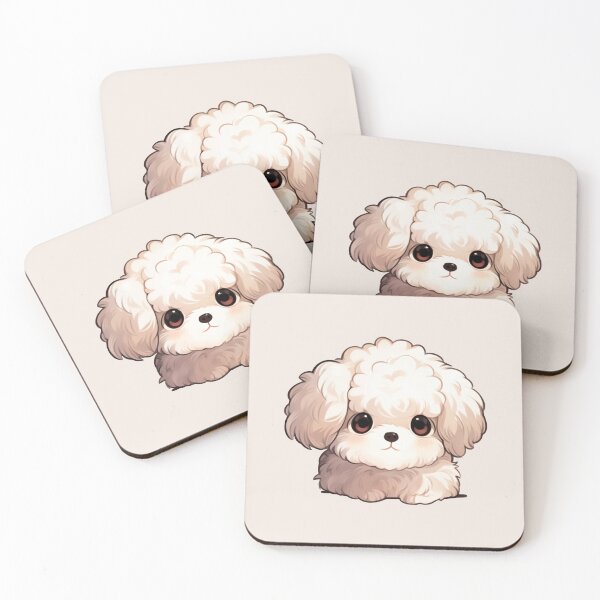 Item preview, Cute Kawaii Happy Dog Bichon Frise Puppy designed and sold by CozyKawaiiArt.