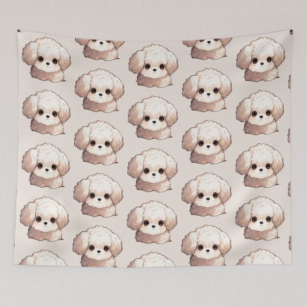 Item preview, Cute Kawaii Happy Dog Bichon Frise Puppy designed and sold by CozyKawaiiArt.