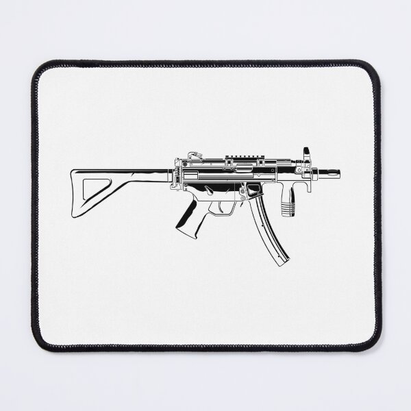 Item preview, MP5K SMG B&W Illustration Art designed and sold by GoldOrion.