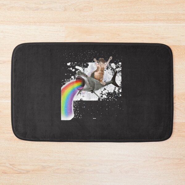 Item preview, Funny Cat Rides A Rainbow Shark  designed and sold by K5yjqoSMtFx0.