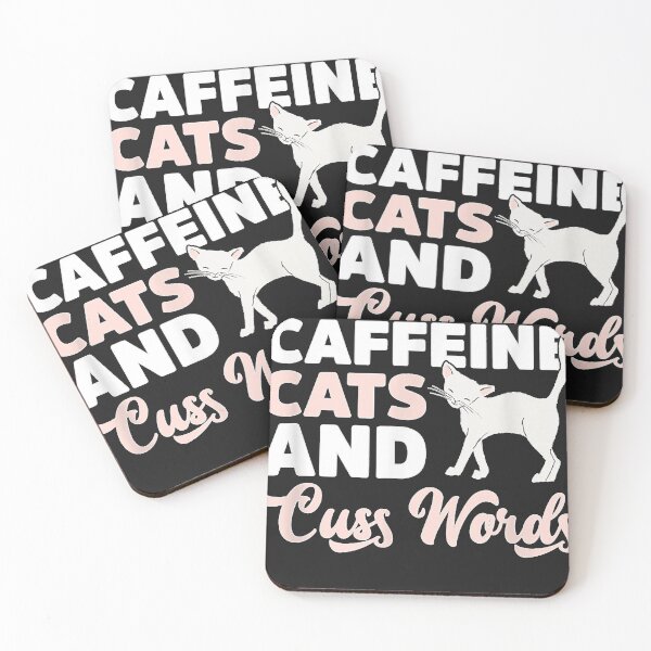 Artikelvorschau, Lustige „I Run On Caffeine Cats & Cuss Words“-Neuheit entworfen und verkauft von eKvzo5epAZKu.