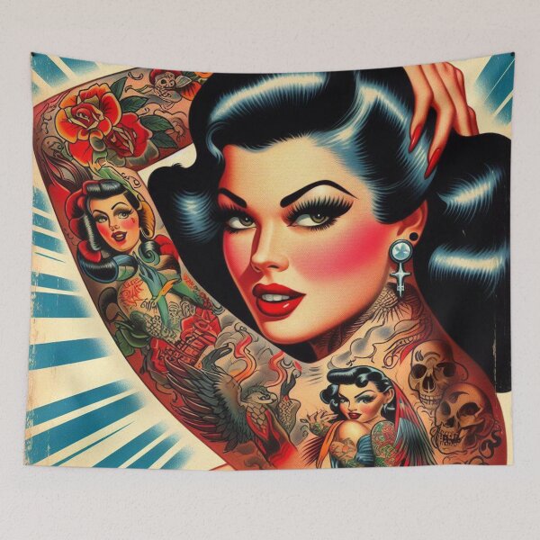 Item preview, Old School Tattoo Woman designed and sold by PulpVintage.