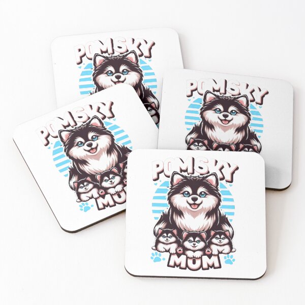 Item preview, Pomsky Mom and Puppies Cute Dogs T-Shirt Design designed and sold by BattlefoxxEarth.