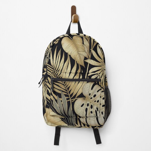 Item preview, Black and Gold Tropical Vibes Palm Leaves designed and sold by zzz888.