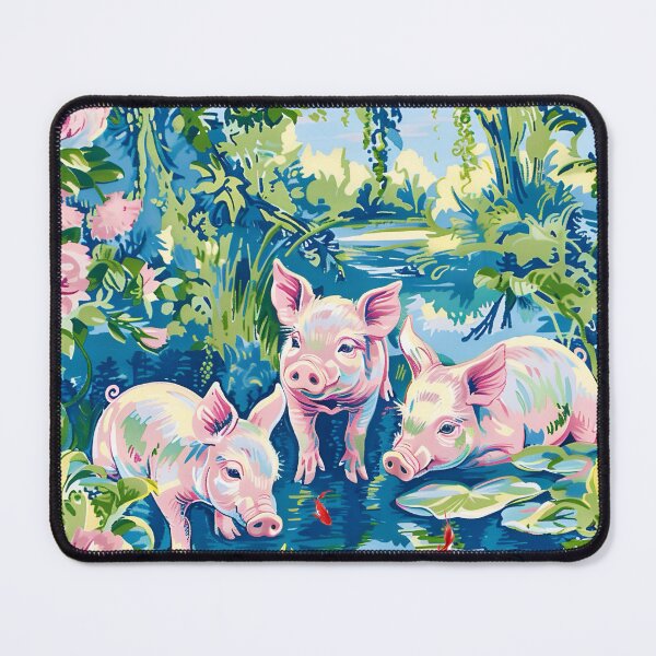 Item preview, Happy piglets in French country garden designed and sold by SophieClimaArt.
