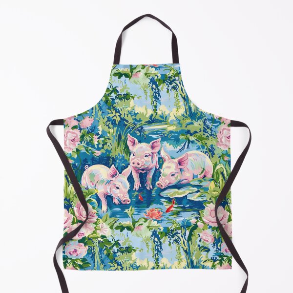 Item preview, Happy piglets in French country garden designed and sold by SophieClimaArt.
