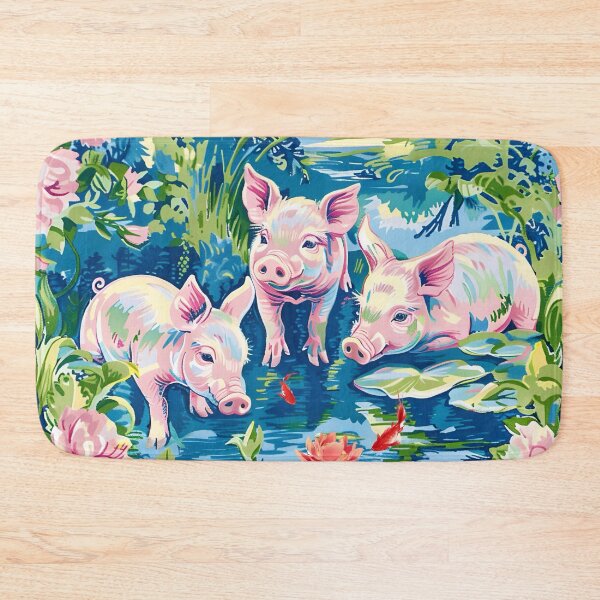 Item preview, Happy piglets in French country garden designed and sold by SophieClimaArt.