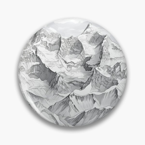 Item preview, Snowy Mountains Drawing designed and sold by NicolasGlowArt.